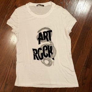 Roberto Cavalli Art Rock Embellished Snake T Shirt